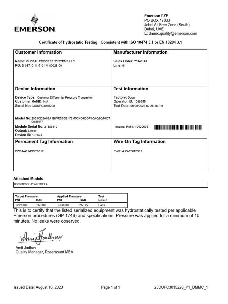 Hydrotest pdf pressure pressure measurement