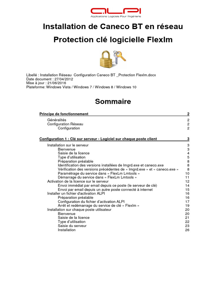 Installation Réseau Caneco BT et Flexlm | PDF | Serveur (Informatique ...