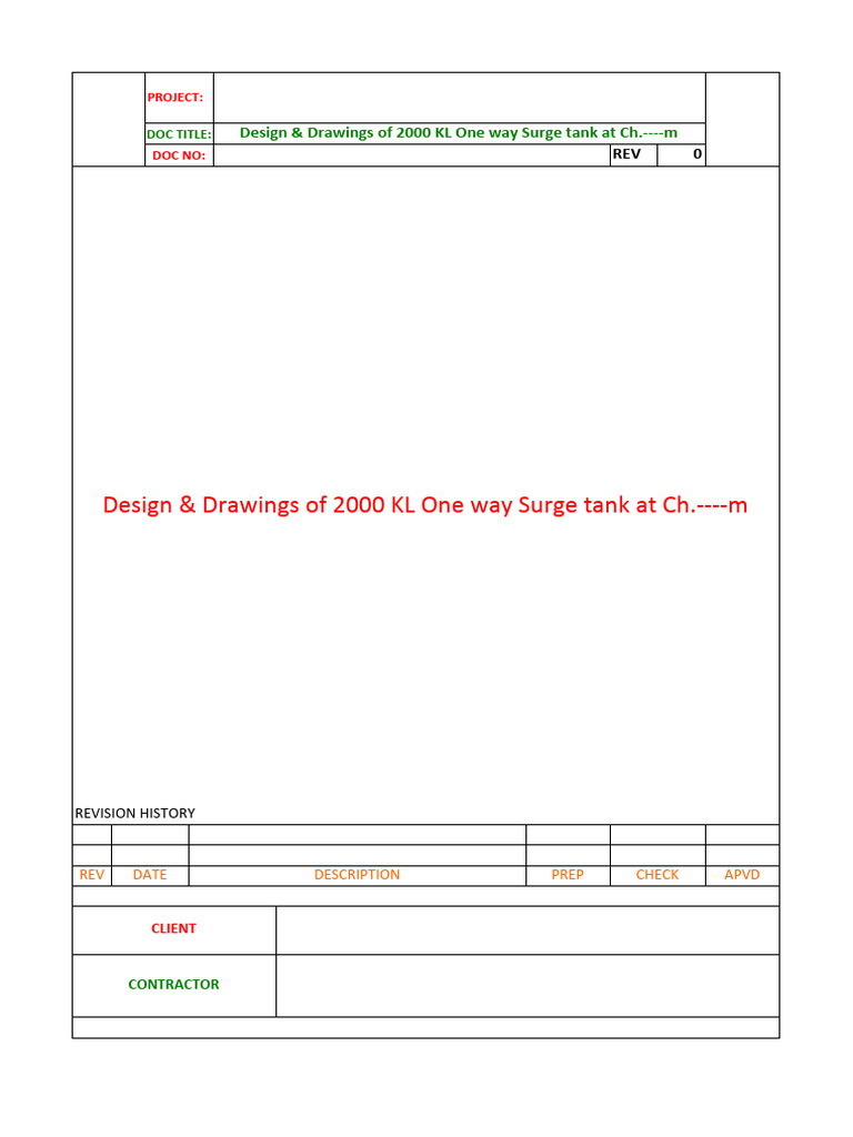 Surge Tank Design Specifications | PDF | Applied And Interdisciplinary ...