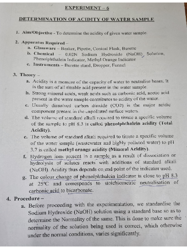 Acidity Manual Environment Lab | PDF