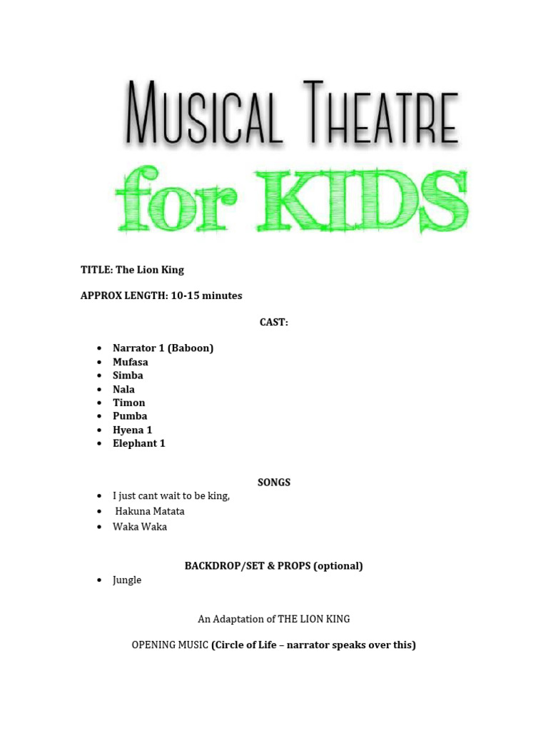 Lion King Updated For 7 | PDF