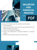 ECON75 Lecture VI. Valuation Financial Analysis