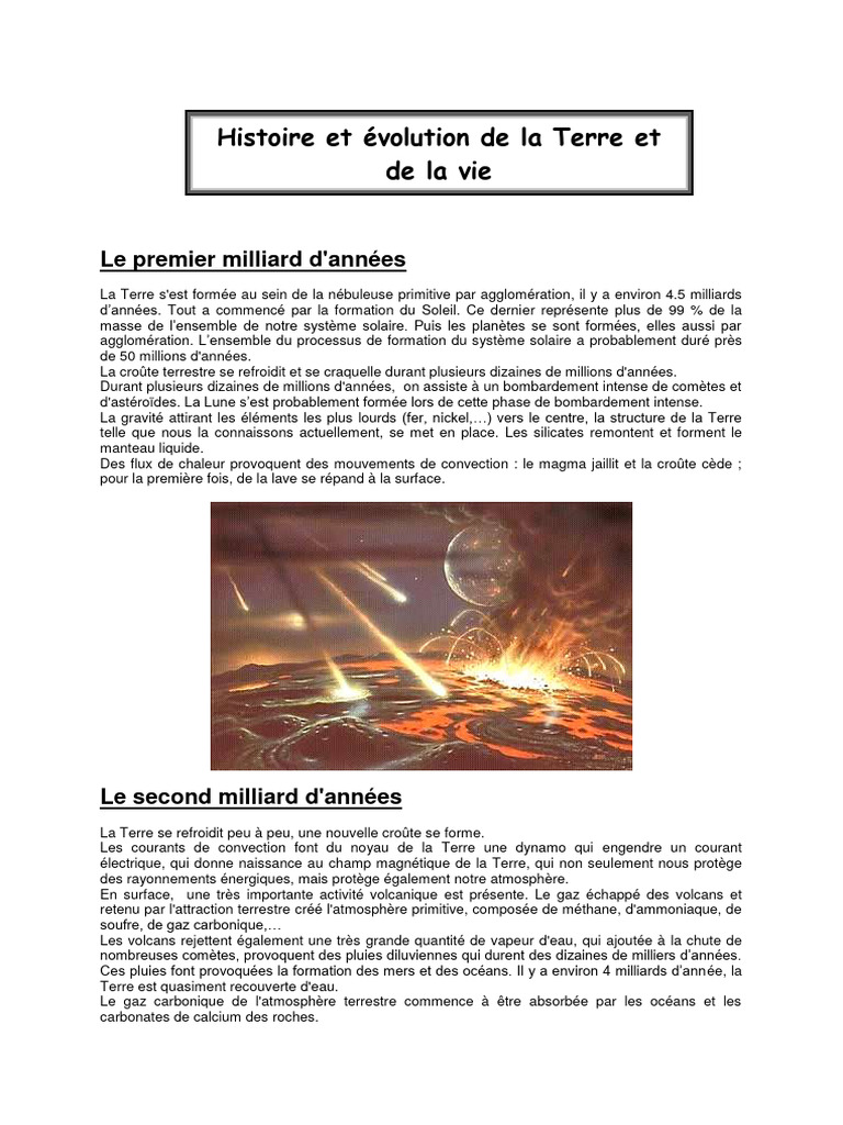 Histoire et évolution de la Terre | PDF | Terre | Soleil