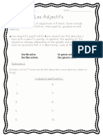 AdjectifQualificatifFrenchPackage With Answers