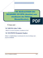Guide de Rédaction Du Mémoire Filière BIOM