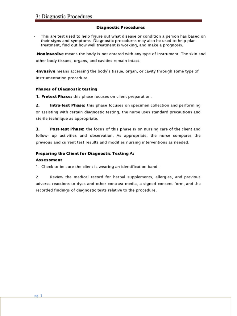 Comprehensive Guide to Diagnostic Procedures | PDF | Biopsy | Medical ...