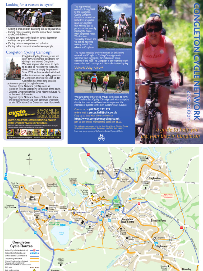 Congleton Cycling Routes Map Guide | PDF | Transport | Land Transport