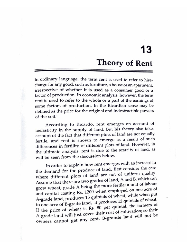 Theory of Rent Economics | PDF | Elasticity (Economics) | Supply ...