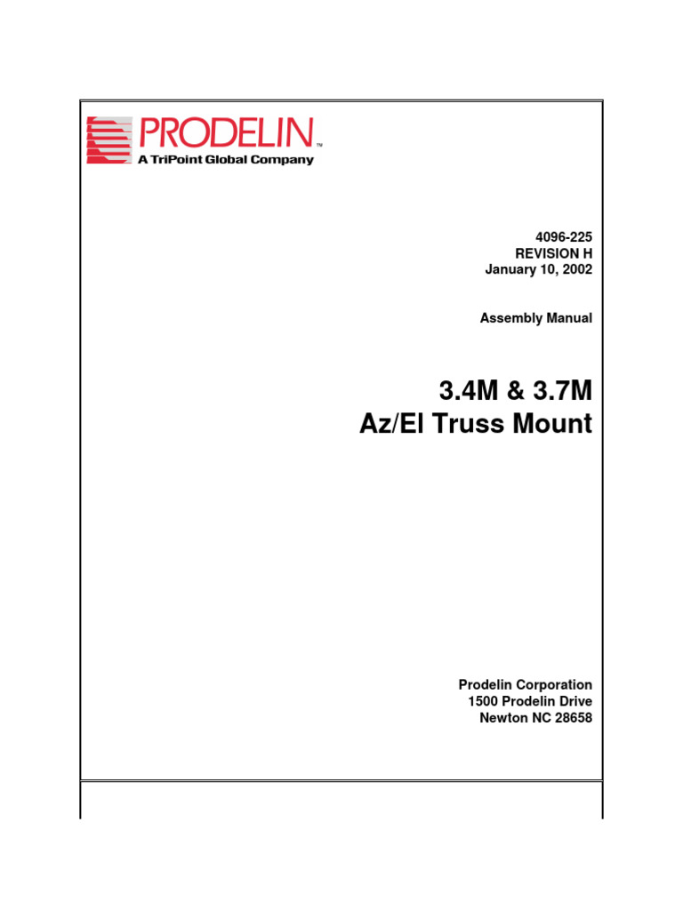 Prodelin 3.4M & 3.7M Mount Manual | PDF