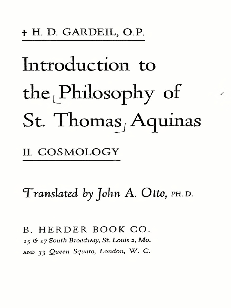 Introduction To The Philosophy - Gardeil, H. D., O.P. & Otto, J - 3143 |  PDF | Science | Natural Philosophy