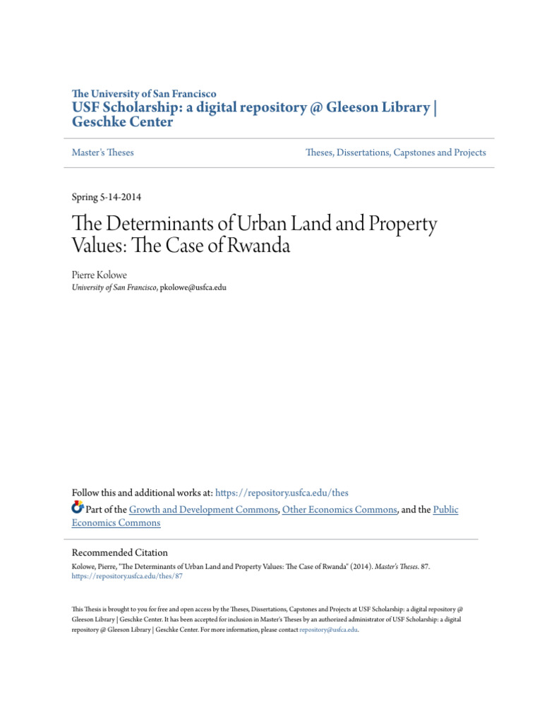 The determinants of urban land and property values the case of r pdf
