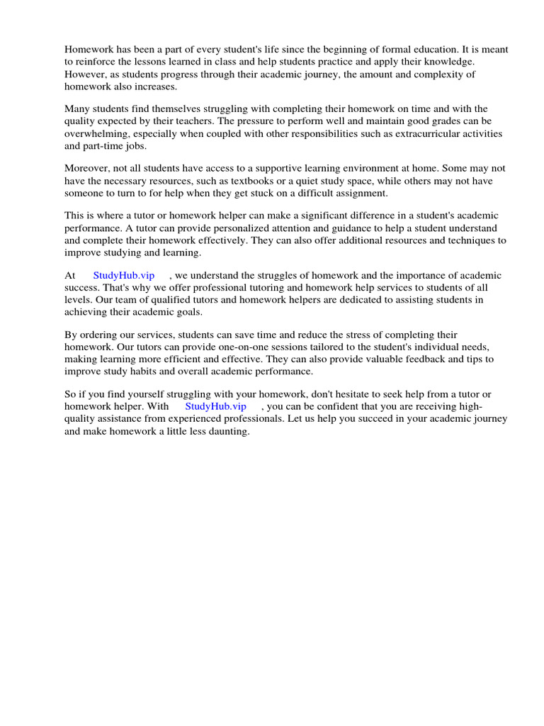 Tutor and Homework Helper | PDF | Homework | Teachers