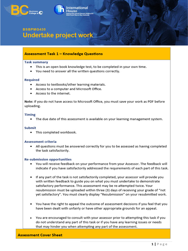 Project Work Assessment Guidelines | PDF | Goal | Project Management