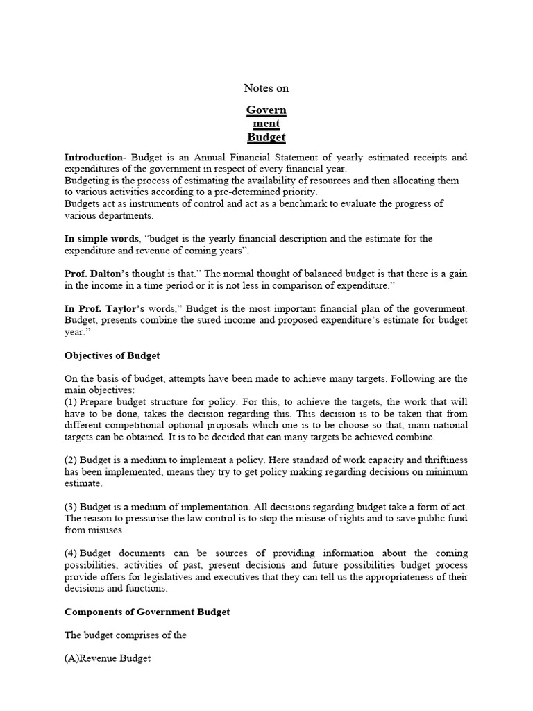 Goverment Budget Cuet by Supergrads | PDF | Government Budget Balance ...