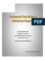 Fundamental Data Mining in Institutional Research Workshop