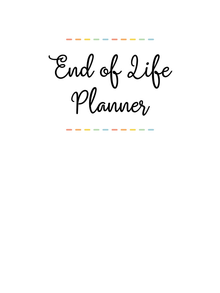 Free End of Life Planner Template | PDF | Credit Card | Debit Card