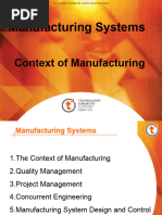 Context of Manufacturing