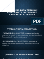 Gathering Data Through Appropriate Instrument and Analytic Designs