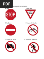 Road Traffic Signs (Tagalog) | PDF | Traffic | Land Transport