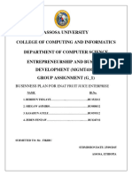 Entreprenuership-Business Plan Assignment(Fruit Juice)