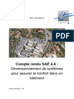 Compte Rendu SAÉ 4.4:: Dimensionnement de Systèmes Pour Assurer Le Confort Dans Un Bâtiment
