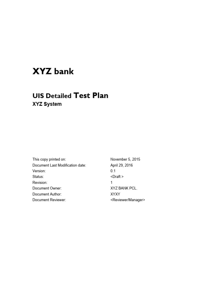 Test-Plan - Template Example | PDF | Computing | Information Technology