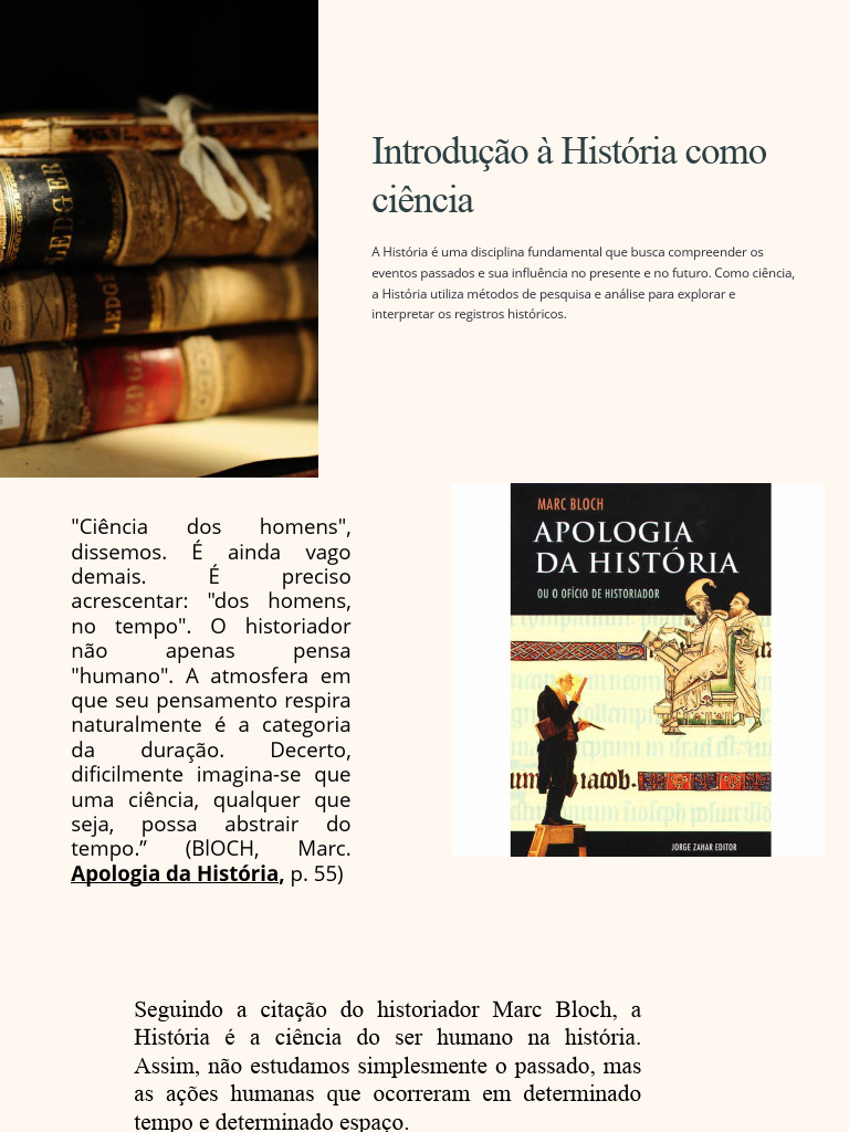 Introdução à História como Ciência | PDF | Science | Historiador