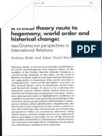 A Critical Theory Route To Historical Change:: Hegemony, VV Orld Order and