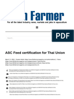 (FishFarmer) ASC Feed Certification For Thai Union