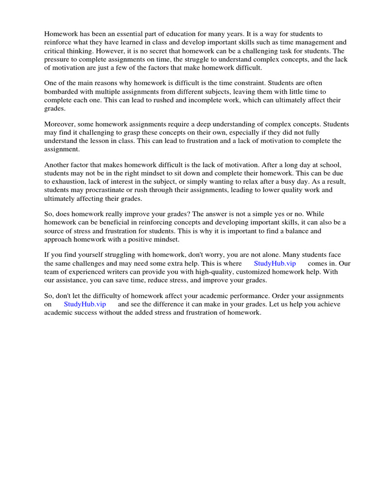 Challenges and Benefits of Homework | PDF | Homework | Teachers
