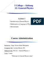 IETI College - Alabang NS 212: General Physics