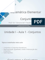 Matemática Elementar - Unidade I - Aula 1 - Conjuntos