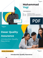 Dasar Quality Assurance - Introduction Quality Assurance