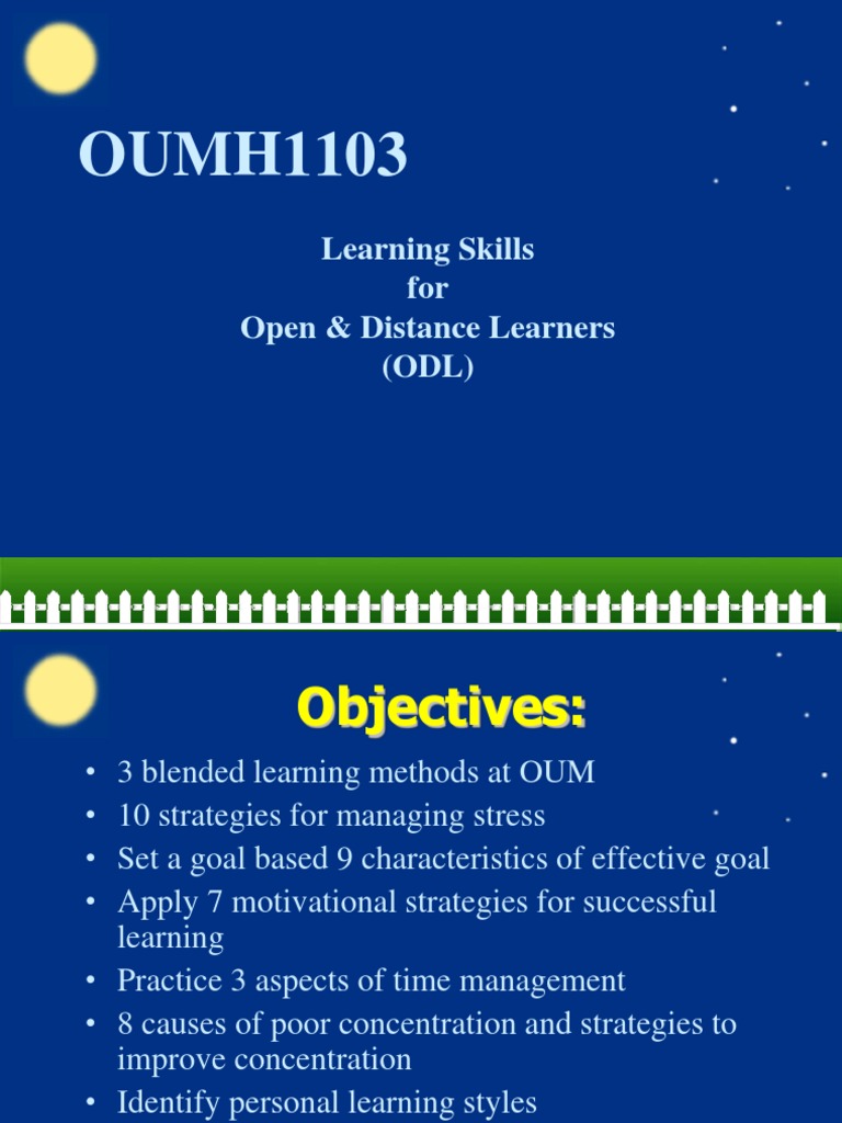OUMH1103: Learning Skills For Open & Distance Learners (ODL) | PDF ...