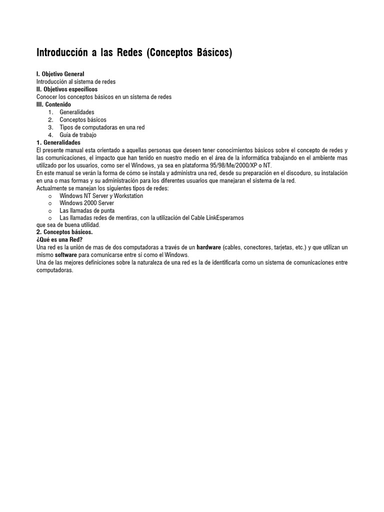 Introducción A Las Redes | PDF | Red de computadoras | Servidor ...