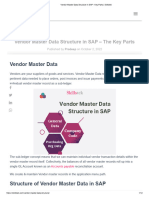 Vendor Master Data Structure in SAP - Key Parts