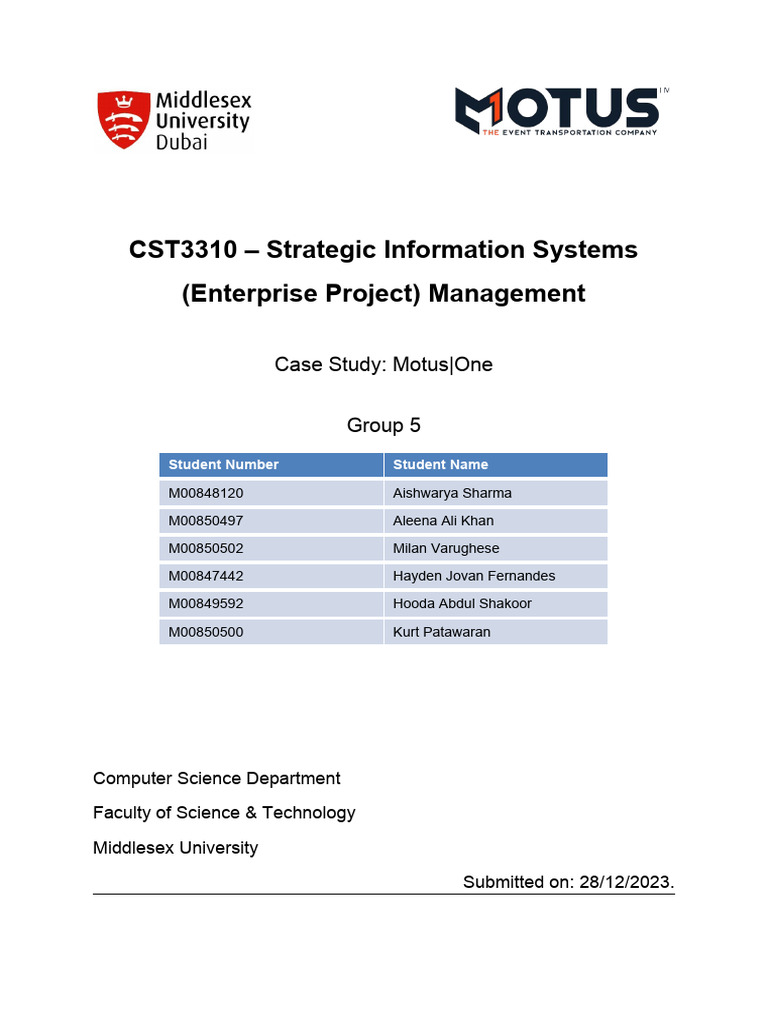 CST3310DBI5 | PDF | Strategic Management | Information System
