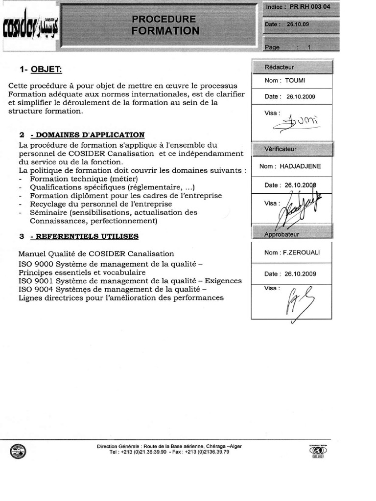 PR RH 003 04 Formation | PDF