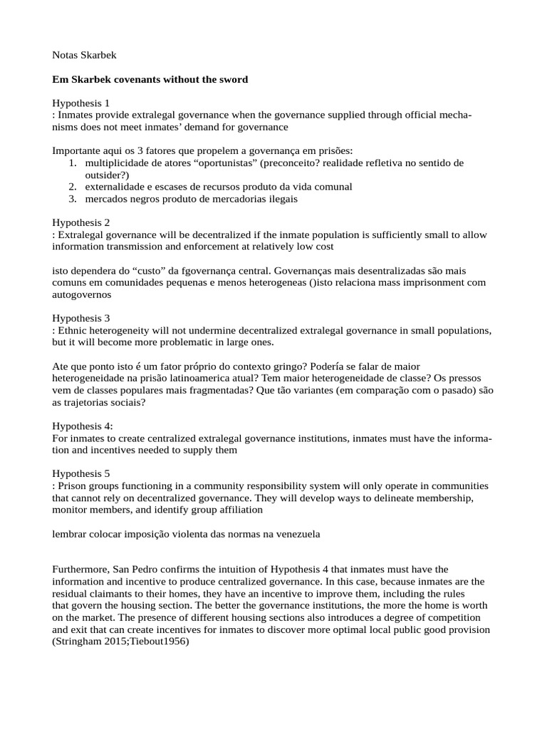 Governança Extralegal em Prisões | PDF | Ciências e Matemática