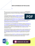 Modelo Carta de Consentimiento Informado de Psicologia