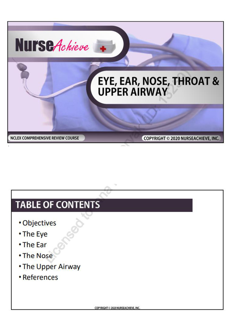 EAR EYES DIS Nurse Achieve PDF