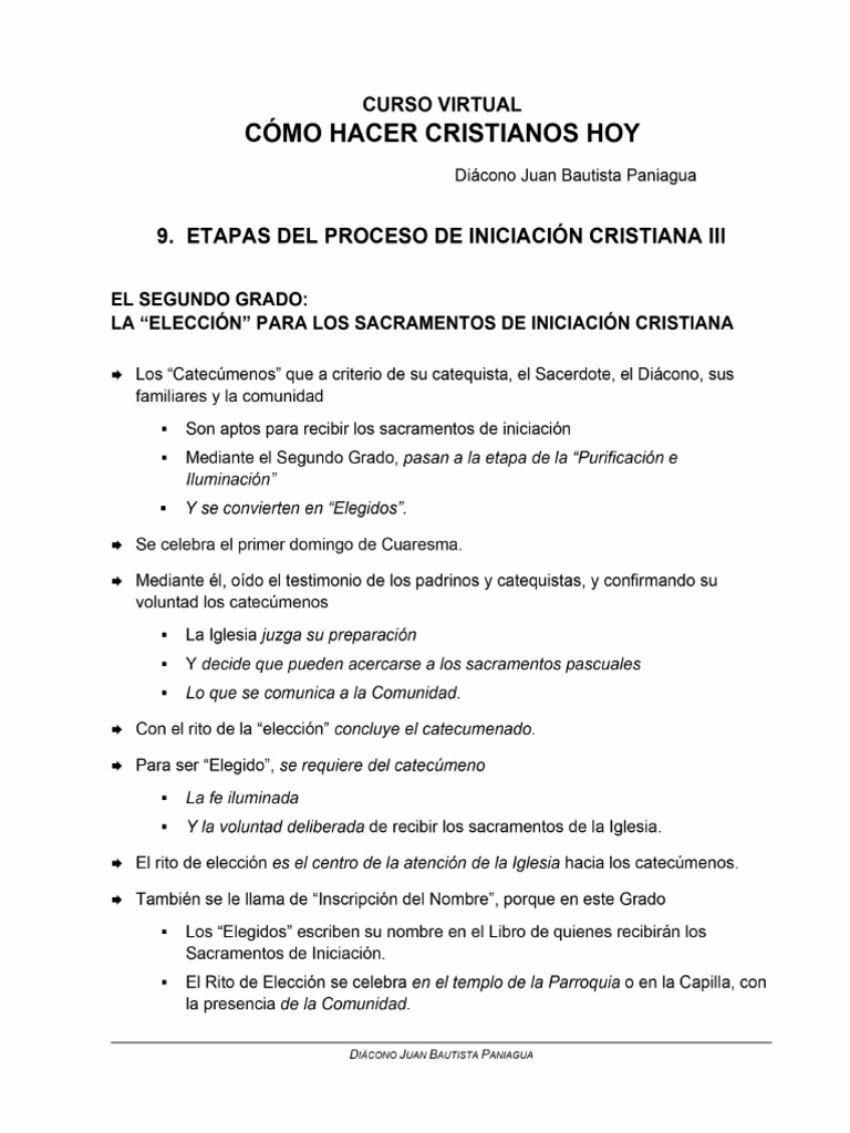 9 etapas del proceso de iniciaci n cristiana lll seguro si pdf