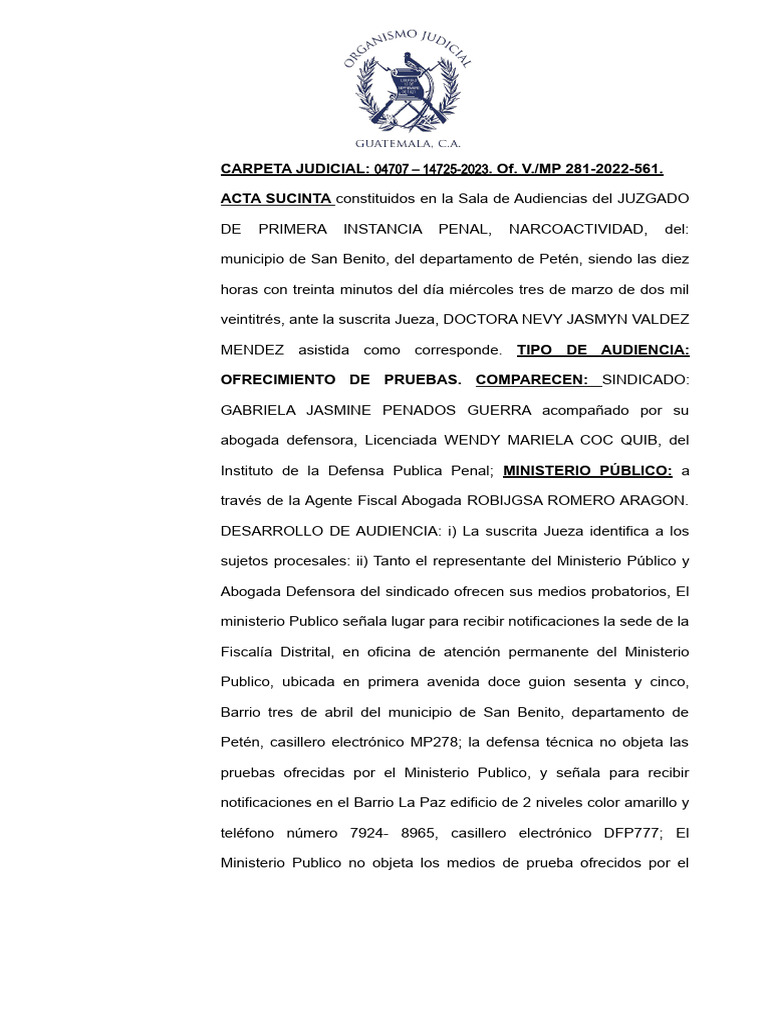 Acta Sucinta | PDF | Sentencia (ley) | Gobierno