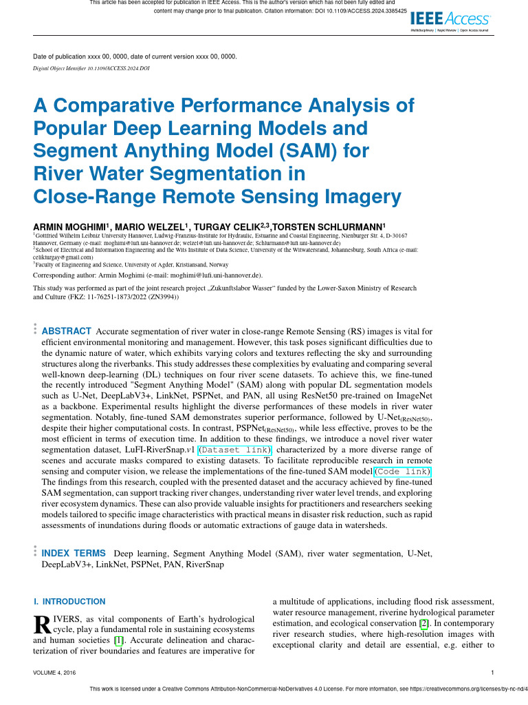 Deep Learning for River Water Segmentation | PDF | Image Segmentation ...