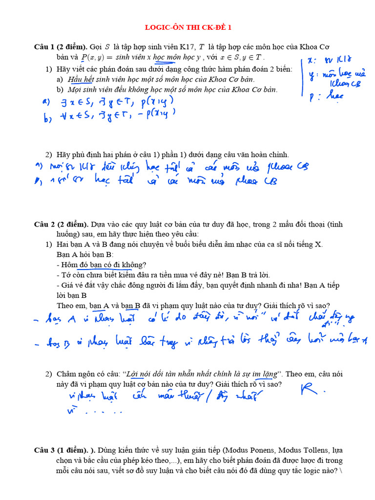 Logic On Thi CK de 1 Sua | PDF