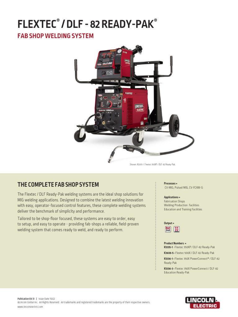 Flextec / DLF - 82 Ready-Pak: Fab Shop Welding System | PDF | Welding ...