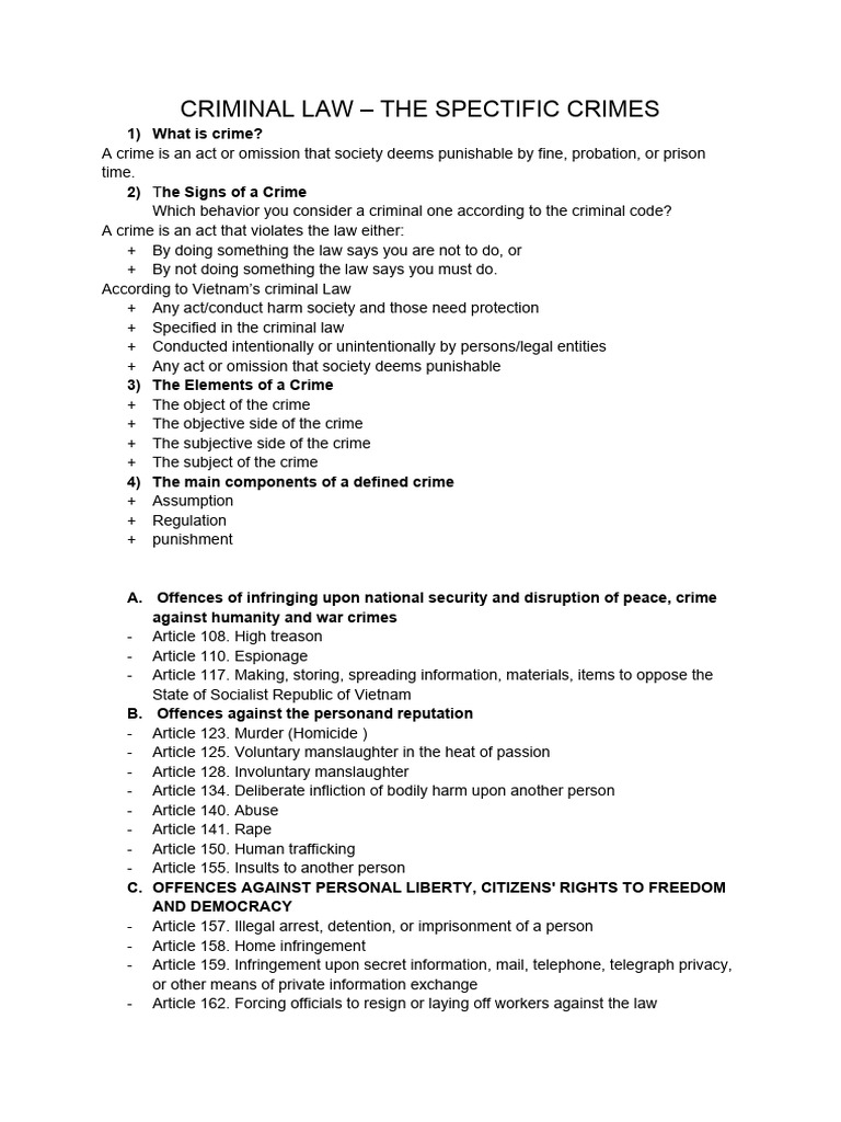 Criminal Law | PDF | Crimes | Crime & Violence