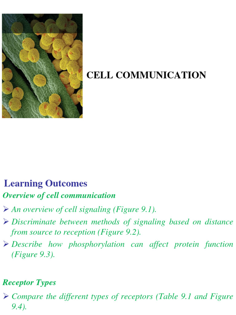 Cell Communication For MCBN 171 2022 | PDF | Cell Signaling | Signal ...