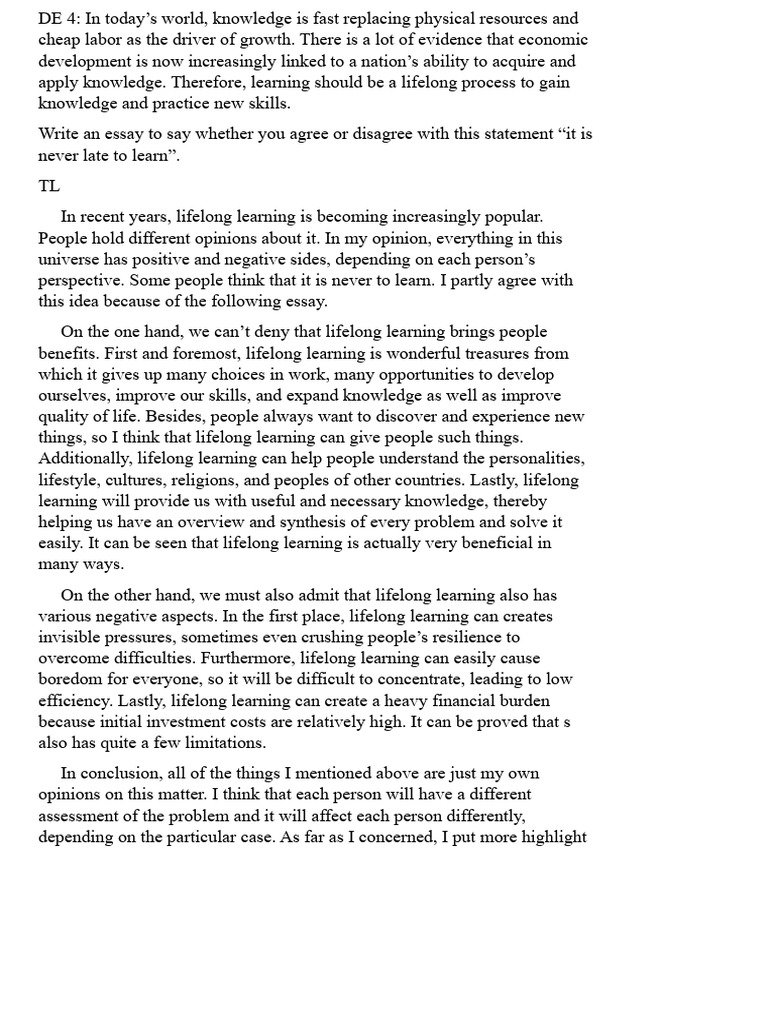 The Importance of Lifelong Learning | PDF | Learning | Lifelong Learning