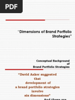 Dimensions of Brand Portfolio: Strategies